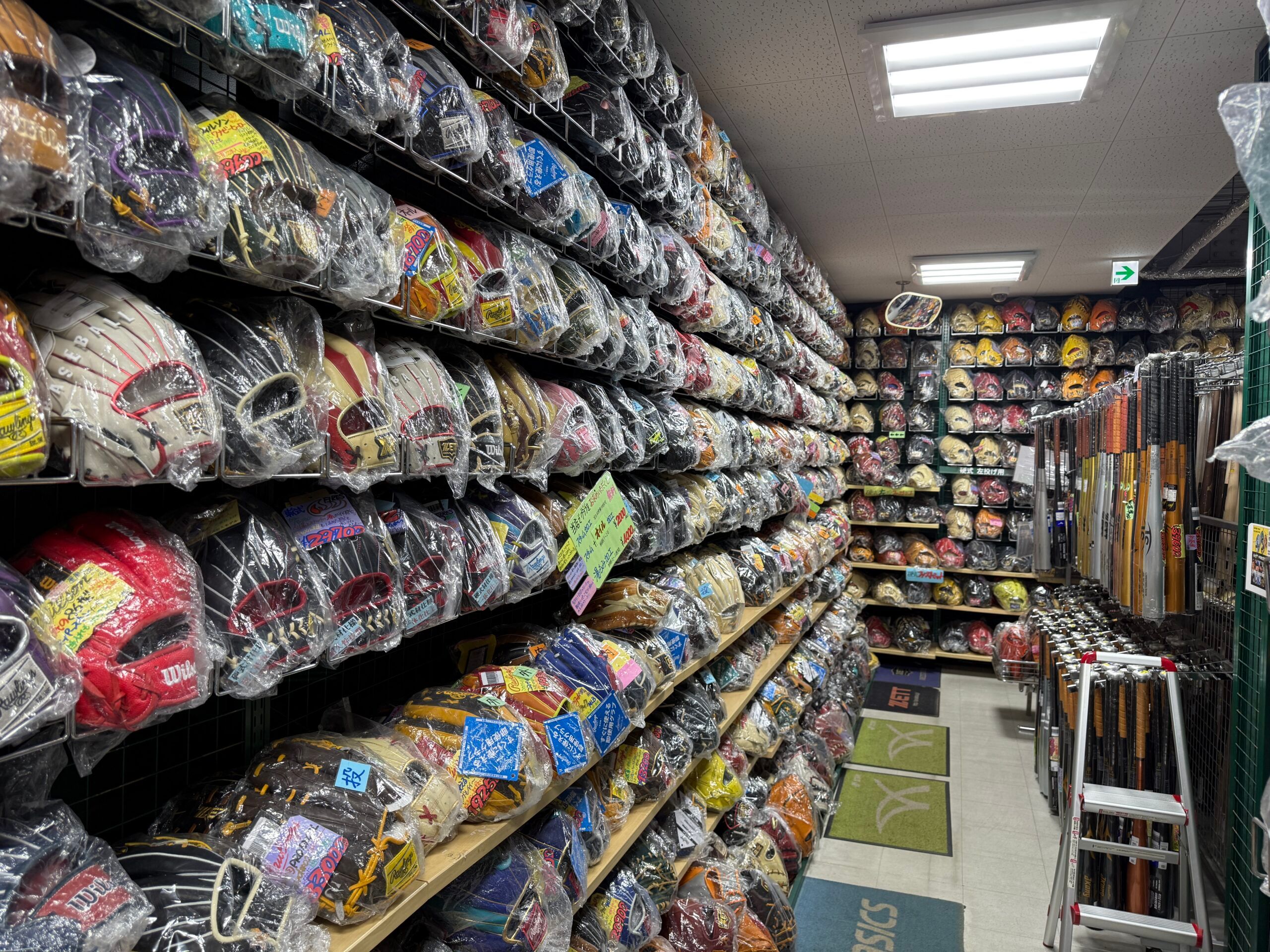 Japan Baseball Equipment Shop - Gloves Display